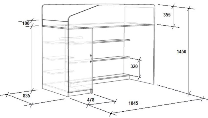 Двухъярусная кровать-диван Легенда, Розовый