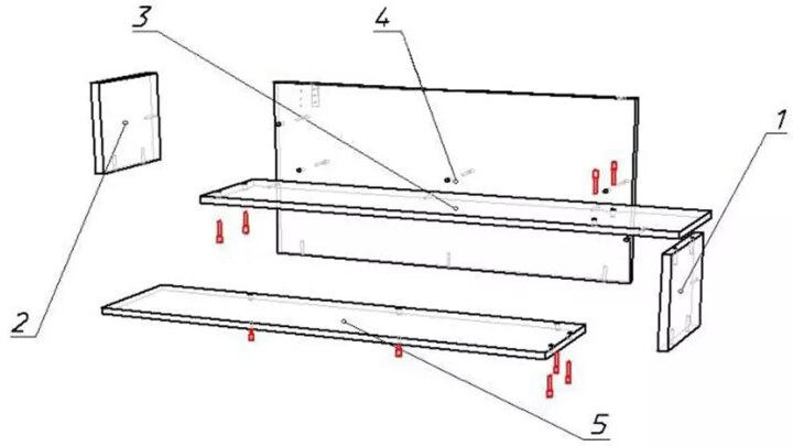Полка ДКГ-2 BMS, Коричневый