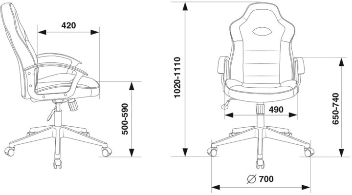 Кресло игровое Бюрократ VIKING 11, Черный