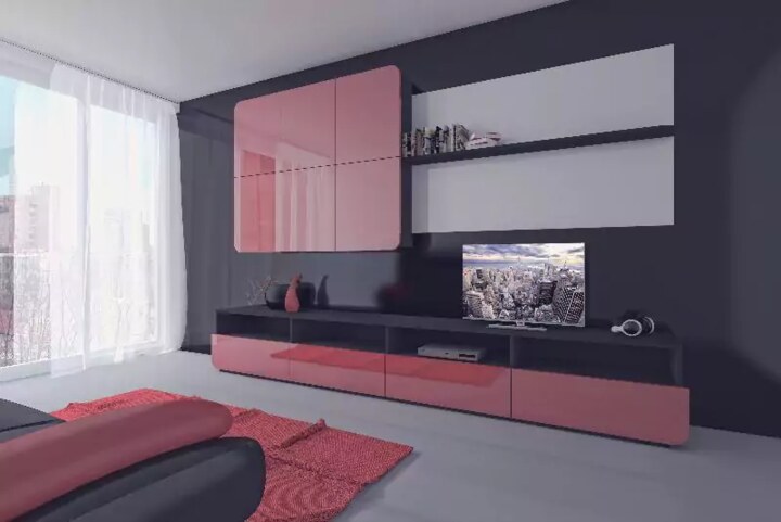 Стенка Модерн Аймеб 5 арт57, Красный