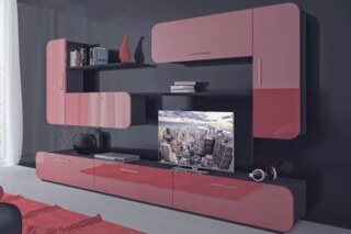 Стенка Аймеб 3 модерн 3 мдф глянец арт57, Красный