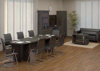 Стол переговорный First компоновка 1, Коричневый