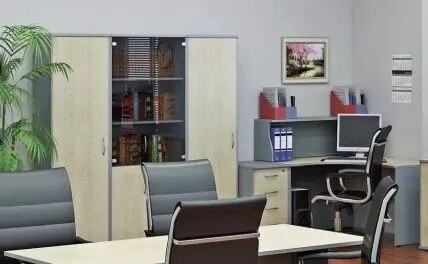 Набор корпусной мебели в офис 16 Riva, Серый