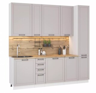 Модульная кухня Кёльн 2.4м софт карамель дизайн 5, Бежевый
