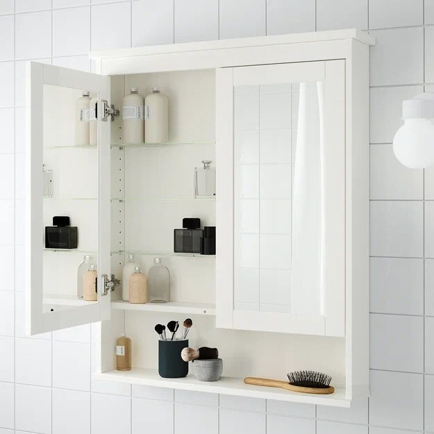 Зеркальный шкаф HEMNES, Белый