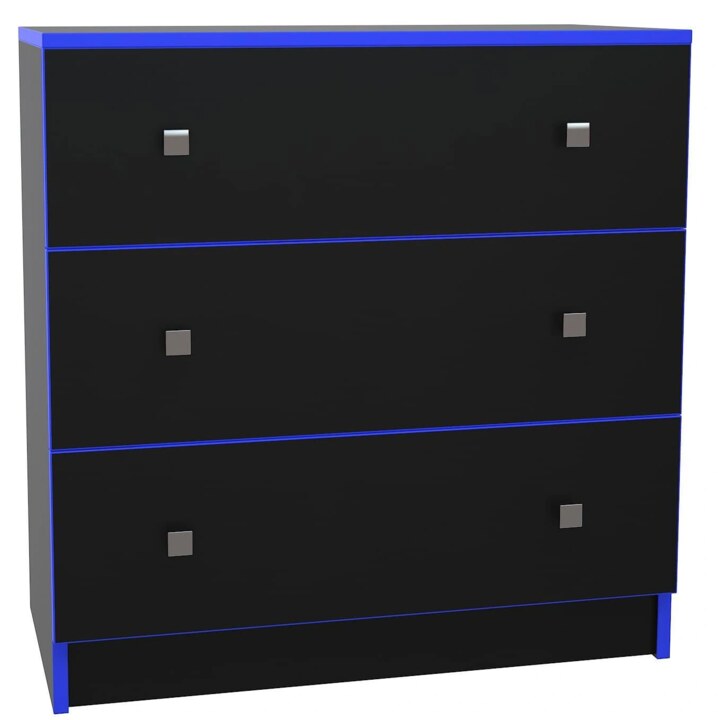 Комод 3 ящика МДК Black 3, Оранжевый