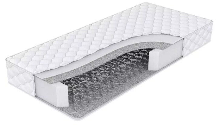 Кровать Gloss Глосс с Матрасом Divano Classic Зависимые пружины Bonnelle Кровать с Матрасом, Белый