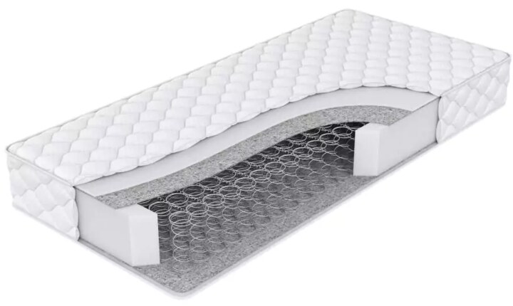 Кровать Gloss Глосс с Матрасом Divano Classic Зависимые пружины Bonnelle Кровать с Матрасом, Белый