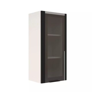 Шкаф верхний со стеклом премьер ШВС 450H Норд софт черный, Черный