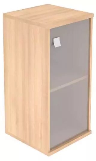 Шкаф низкий узкий 1 низкая дверь стекло Style, Бежевый