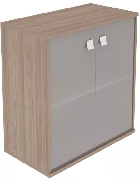 Шкаф низкий широкий 2 низкие двери стекло Style, Бежевый