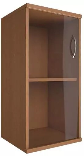 Шкаф низкий узкий 1 низкая дверь стекло Riva, Белый