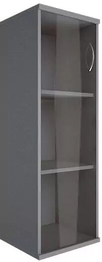 Шкаф средний узкий 1 средняя дверь стекло Riva, Белый