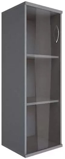 Шкаф средний узкий 1 средняя дверь стекло Riva, Белый
