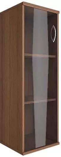 Шкаф средний узкий 1 средняя дверь стекло Riva, Белый