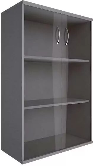 Шкаф средний широкий 2 средние двери стекло Riva, Белый