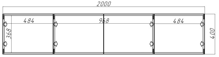 Тумба под ТВ Бастион 2.0 м, Белый