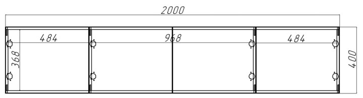 Тумба под ТВ Бастион 2.0 м, Бежевый