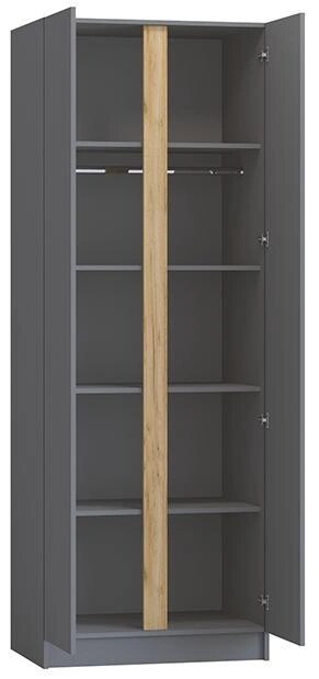 Шкаф распашной Корд 2-х дверный 0.8 м,графит, Серый