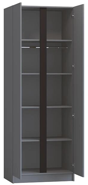 Шкаф распашной Корд 2-х дверный 0.8 м,графит, Серый