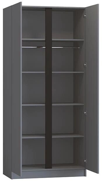 Шкаф распашной Корд 2-х дверный 1.0 м, графит, Серый