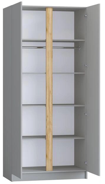 Шкаф распашной Корд 2-х дверный 1.0 м, серая гавань, Серый