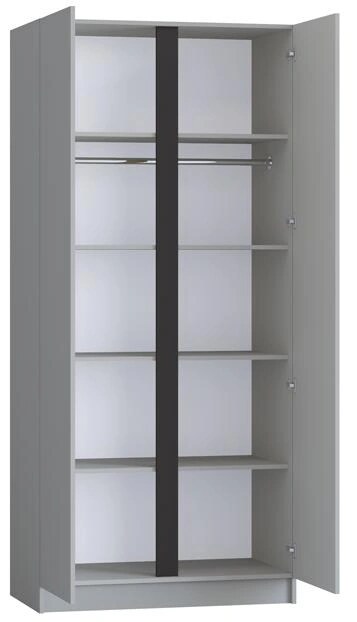 Шкаф распашной Корд 2-х дверный 1.0 м, серая гавань, Серый