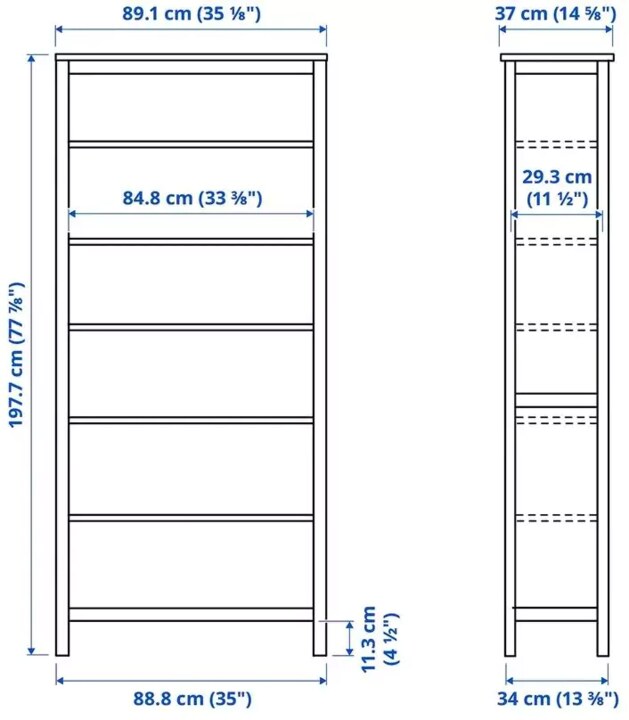 Стеллаж HEMNES, Коричневый