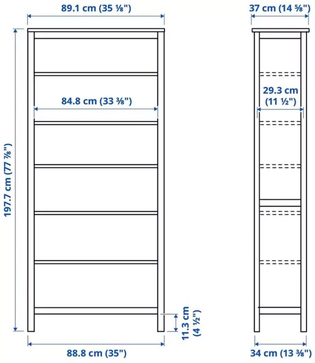 Стеллаж HEMNES, Белый