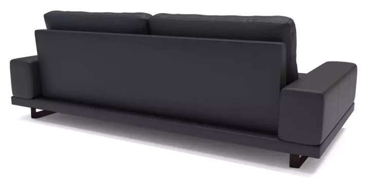 Прямой кожаный диван Рипозо Лофт, Черный