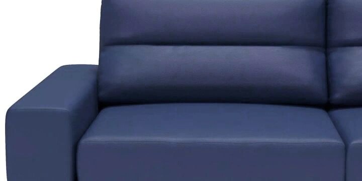 Прямой кожаный диван Рипозо Лофт, Синий
