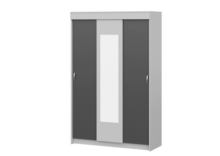 Шкаф-купе Бассо 1.3 м серый/серый графит, Серый
