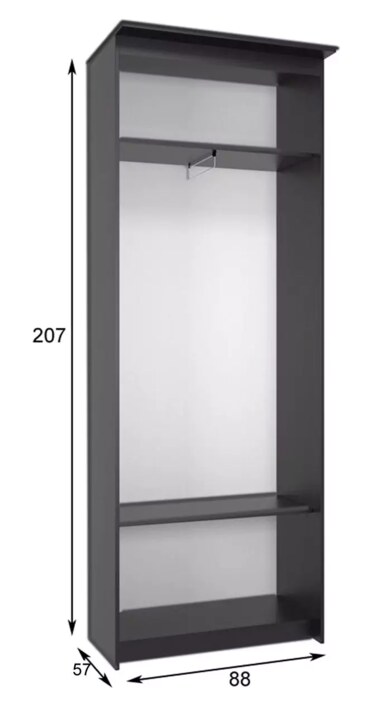 Шкаф-купе Эконом Миллениум 884х2070х573 зеркало, Коричневый