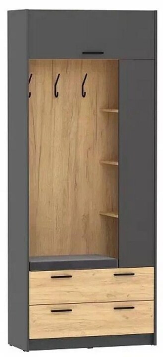Шкаф комбинированный Оттавия, Серый