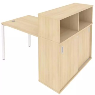 Рабочая станция с опорным шкафом-купе 3 Metal System Style, Бежевый