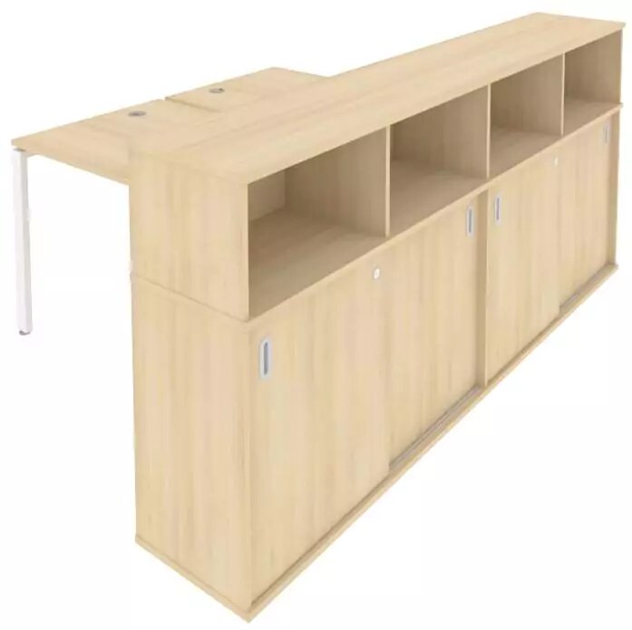 Рабочая станция с опорным шкафом-купе 4 Metal System Style, Бежевый