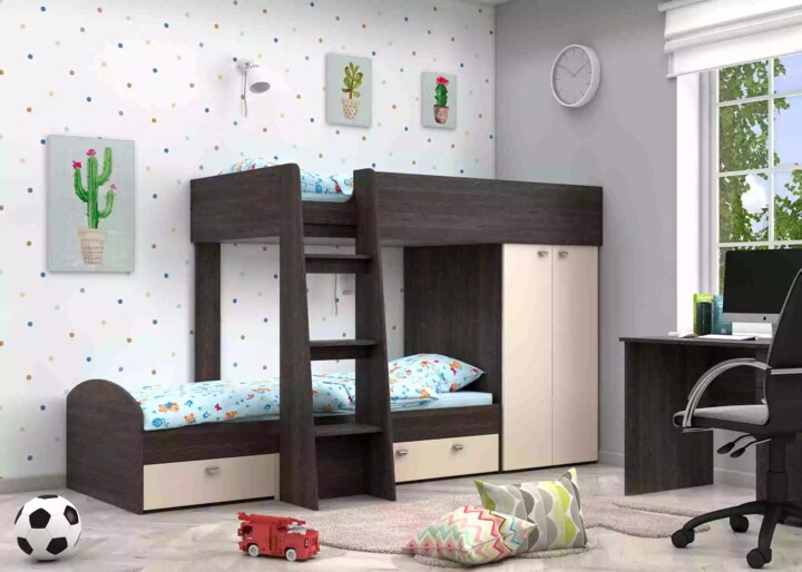 Двухъярусная кровать Golden Kids, Коричневый