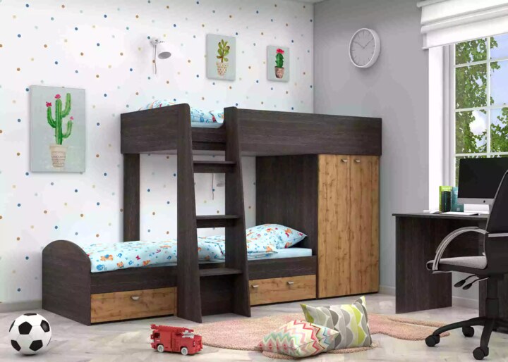 Двухъярусная кровать Golden Kids, Коричневый