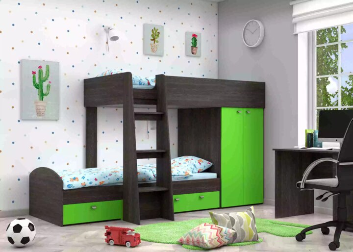 Двухъярусная кровать Golden Kids, Коричневый