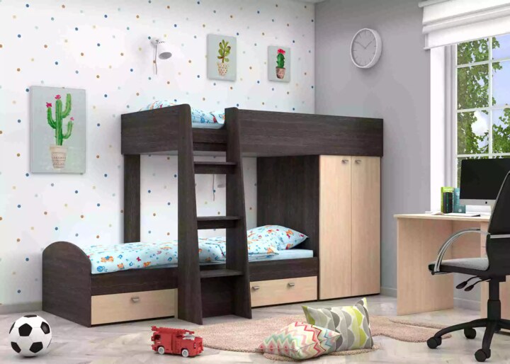 Двухъярусная кровать Golden Kids, Коричневый
