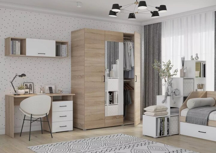 Шкаф Квадро 3-х ств 1500, Бежевый