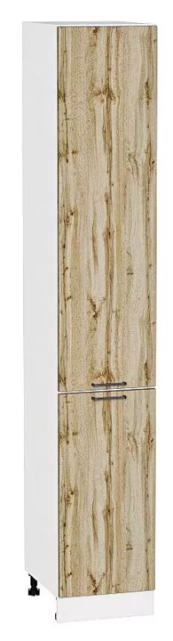 Шкаф пенал с 2-мя дверцами Флэт 400х2340 Wotan Oak 2S/Белый, Бежевый