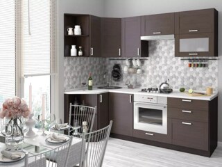 Кухня Лофт-03 Wenge Veralinga/Венге, Коричневый