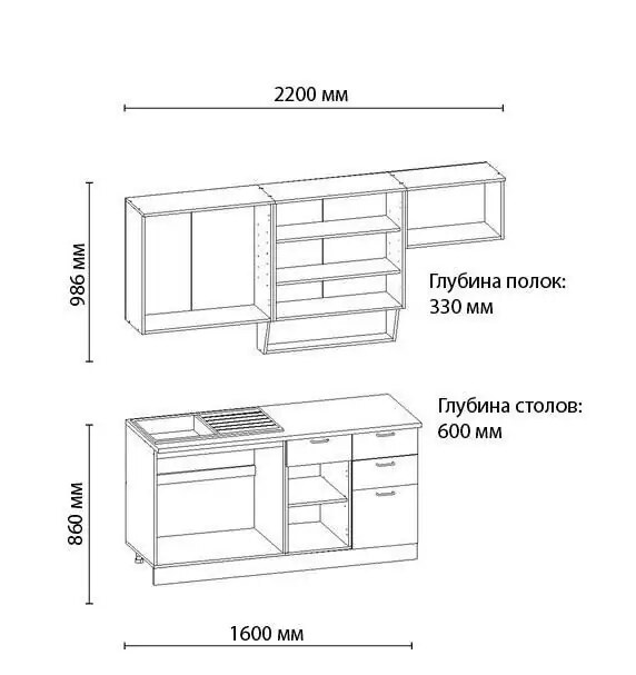 Кухня Беларусь 3 МДФ на заказ, Бежевый