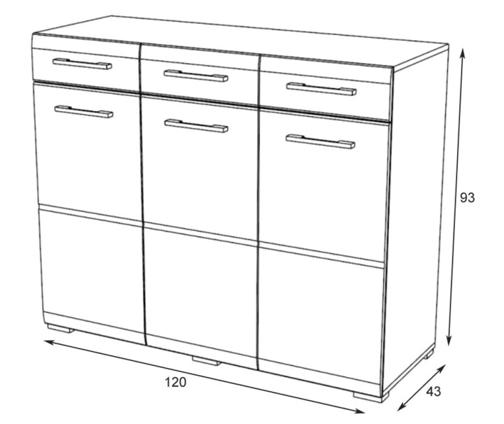 Стенка Ненси мдф глянец 3 с комодом Римини, Бежевый