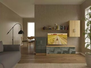 Стенка в гостиную 3D глянец 39 арт57, Зеленый