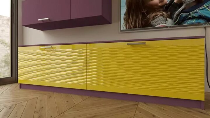 Стенка в гостиную 3D глянец 18 арт57, Фиолетовый
