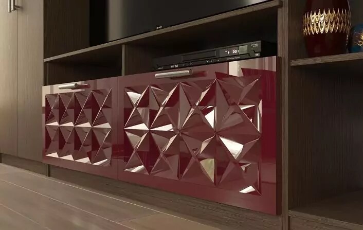 Стенка в гостиную 3D глянец 17 арт57, Коричневый