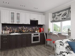 Кухня Прага-02 Белое дерево/Венге Премиум, Коричневый