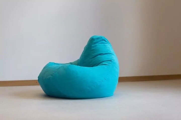 Кресло-мешок Бирюзовый Микровельвет, Голубой, 85x85x125 см, 50023 в Санкт-Петербурге